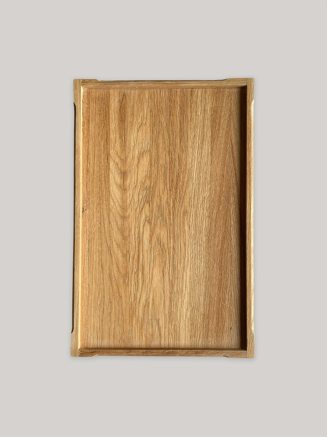 Handmade rectangular oak tray - base.