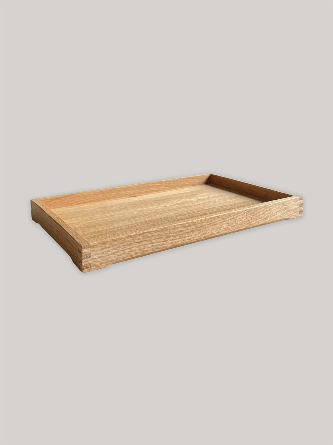 Handmade rectangular oak tray.