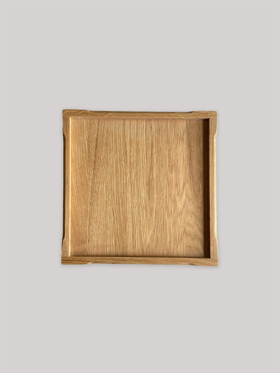 Handmade square oak tray - base.