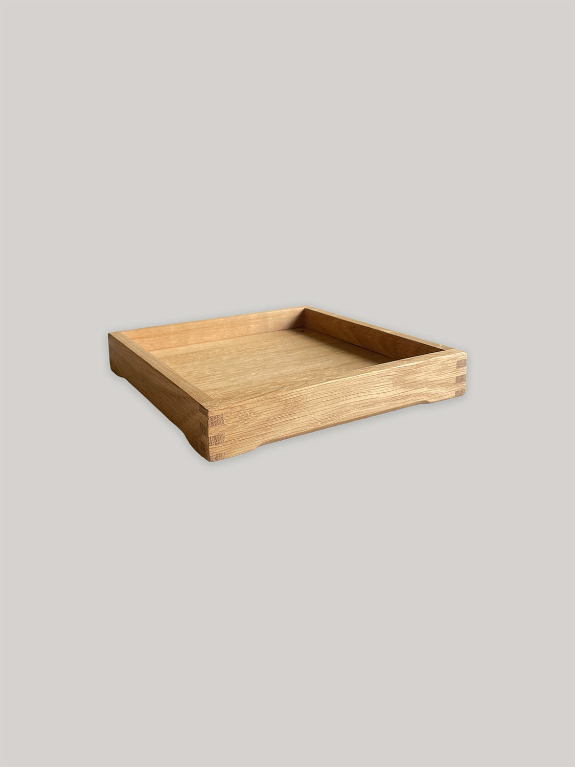 Handmade square oak tray.