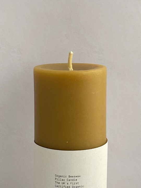 Organic Beeswax Hand-poured Pillar Candle | 14cm