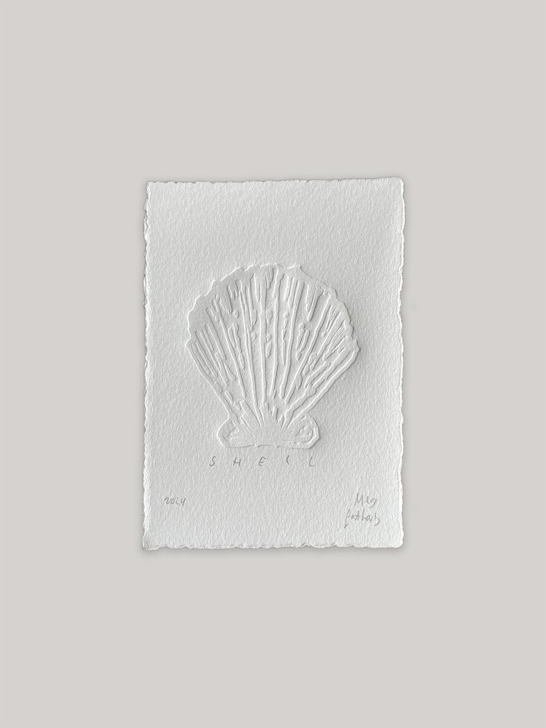 Shell hand-embossed artwork - front.