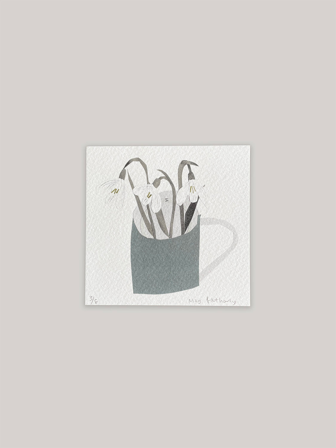Limited Edition Snowdrop Collage Print | 10cm
