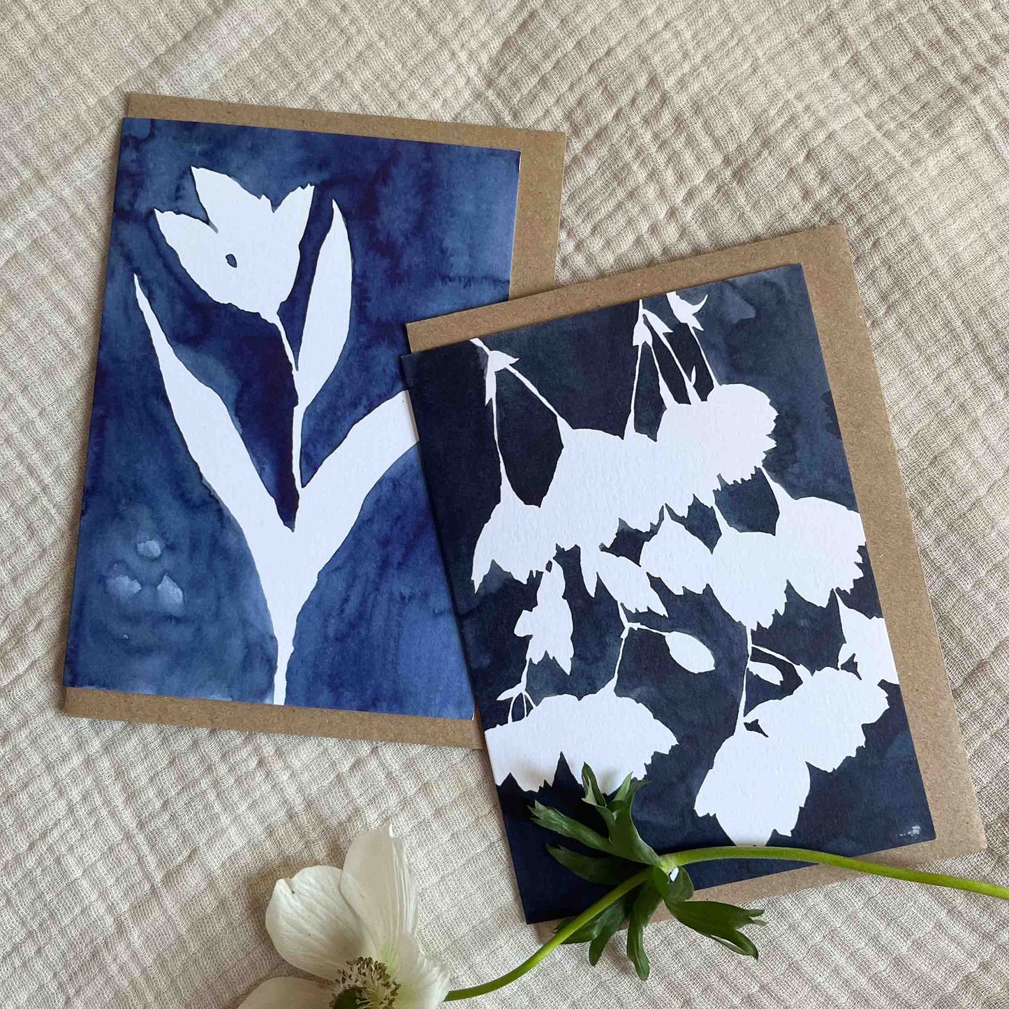 Blue Tulip Botanical Greeting Card | A6