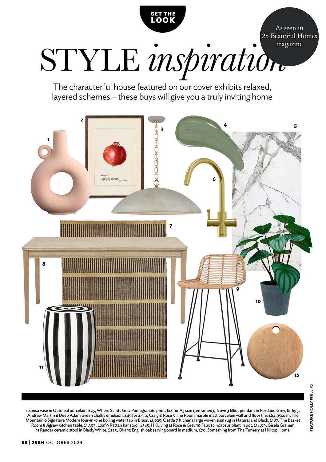 25 Beautiful Homes magazine product feature - October 2024.