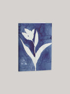 Blue Tulip botanical greeting card - front.