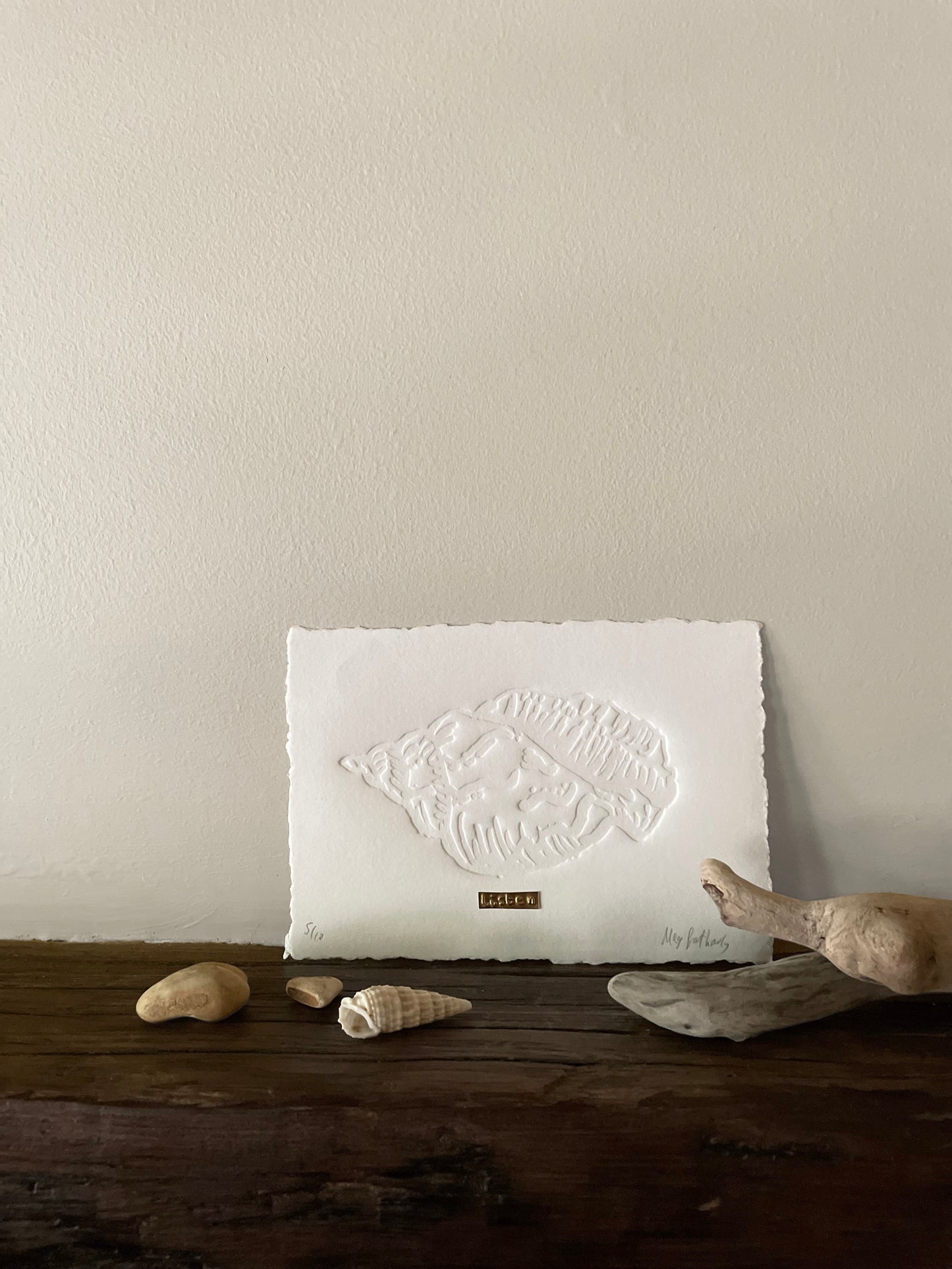 Limited Edition Conch Shell Hand Embossed Artwork