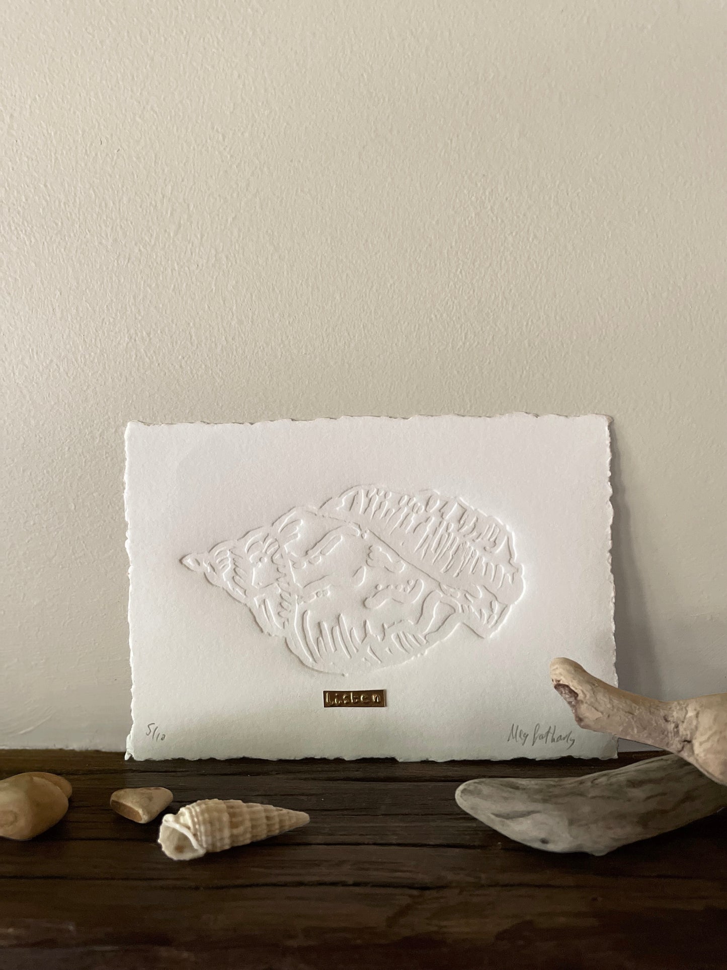 Limited Edition Conch Shell Hand Embossed Artwork