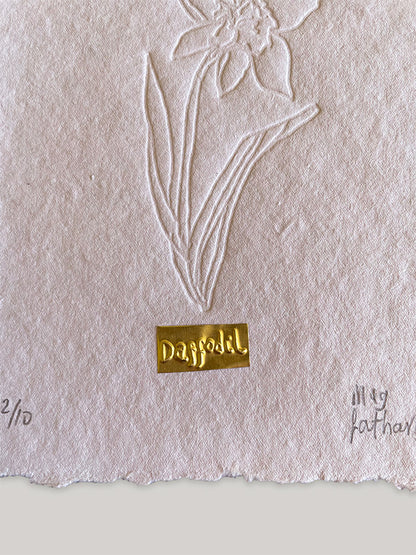 Limited Edition Daffodil Hand Embossed Artwork | A6