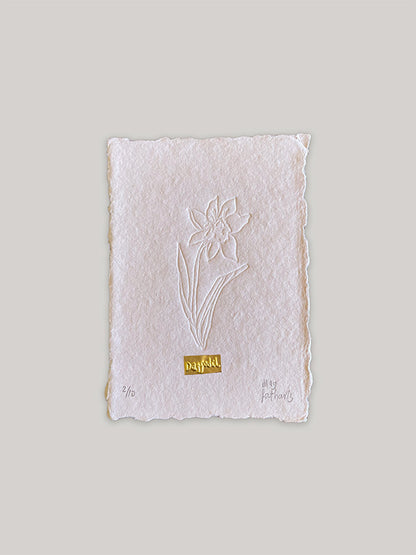 Limited Edition Daffodil Hand Embossed Artwork | A6