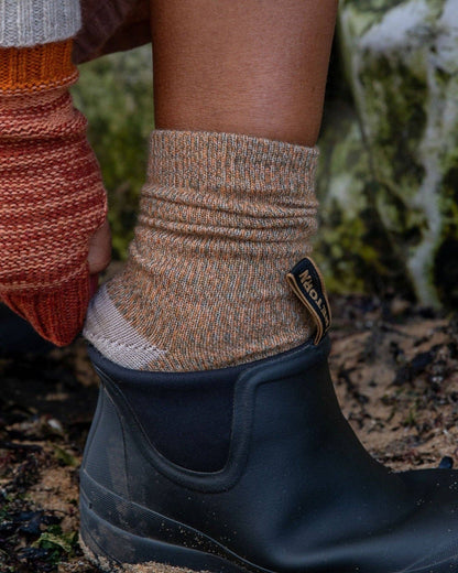 Fine Merino Wool Socks | Apricot Marl