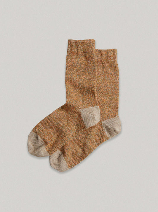 Fine Merino Wool Socks | Apricot Marl