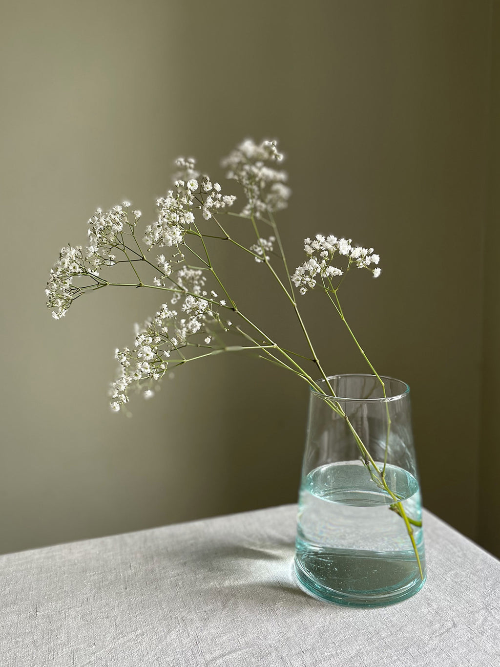 Handmade Recycled Glass Tapered Vase | 18cm