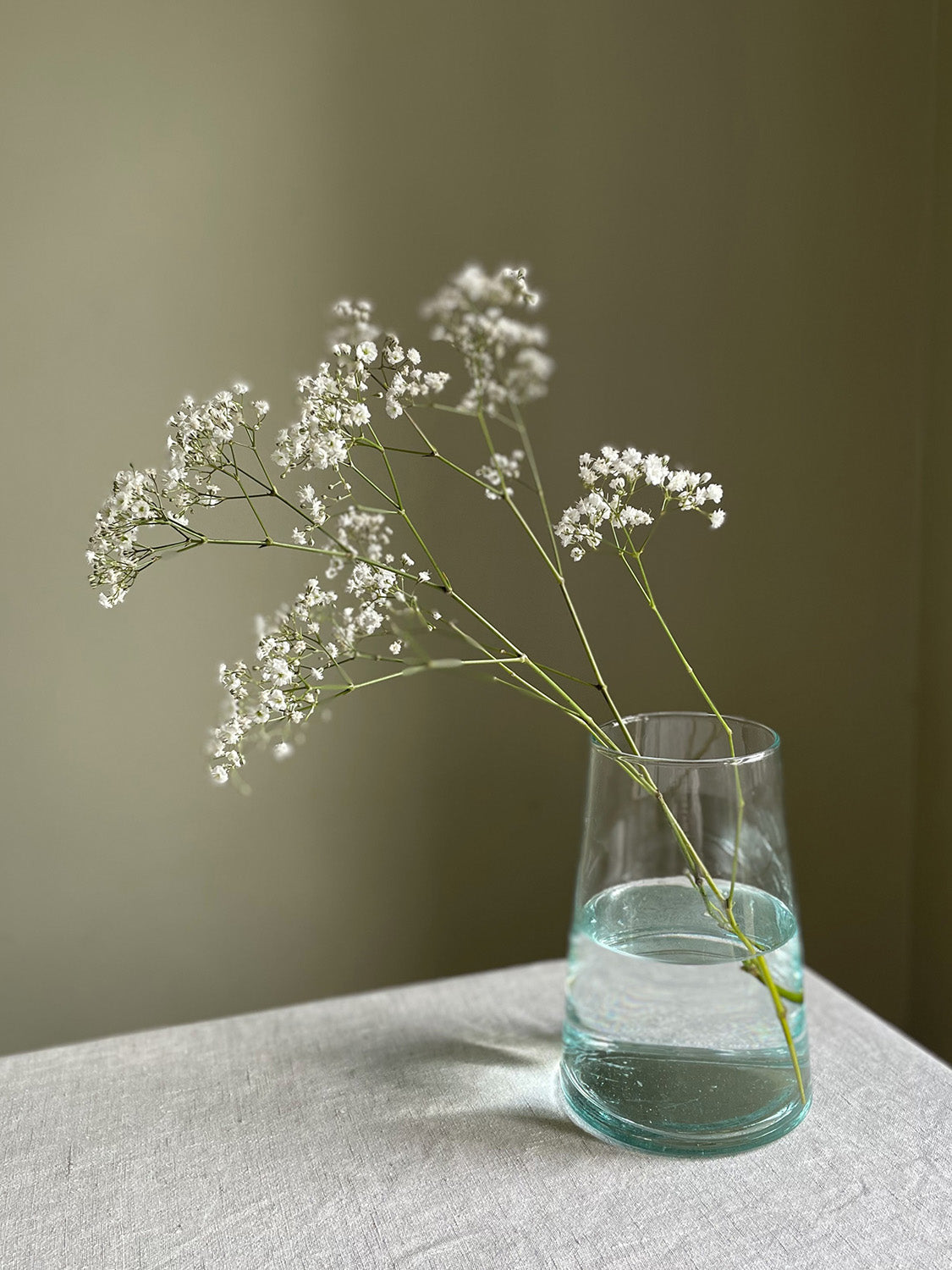 Handmade Recycled Glass Tapered Vase | 18cm
