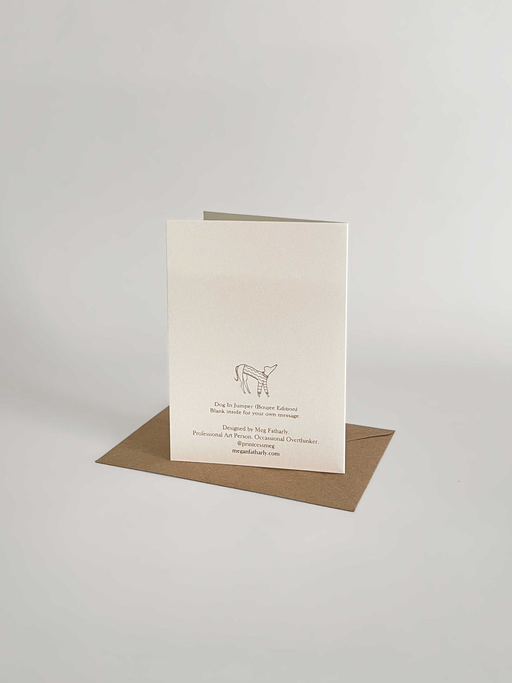 Gold Embossed Dog in a Jumper Keepsake Card | A6