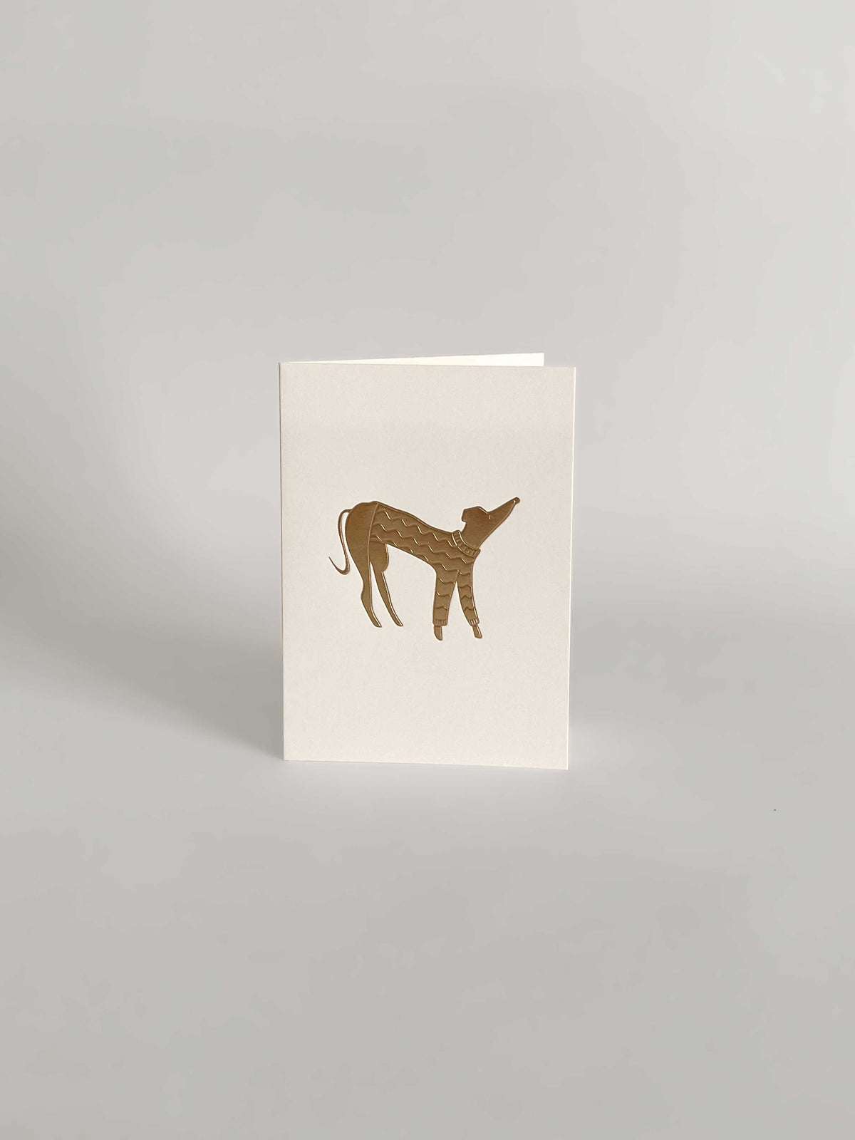 Gold Embossed Dog in a Jumper Keepsake Card | A6