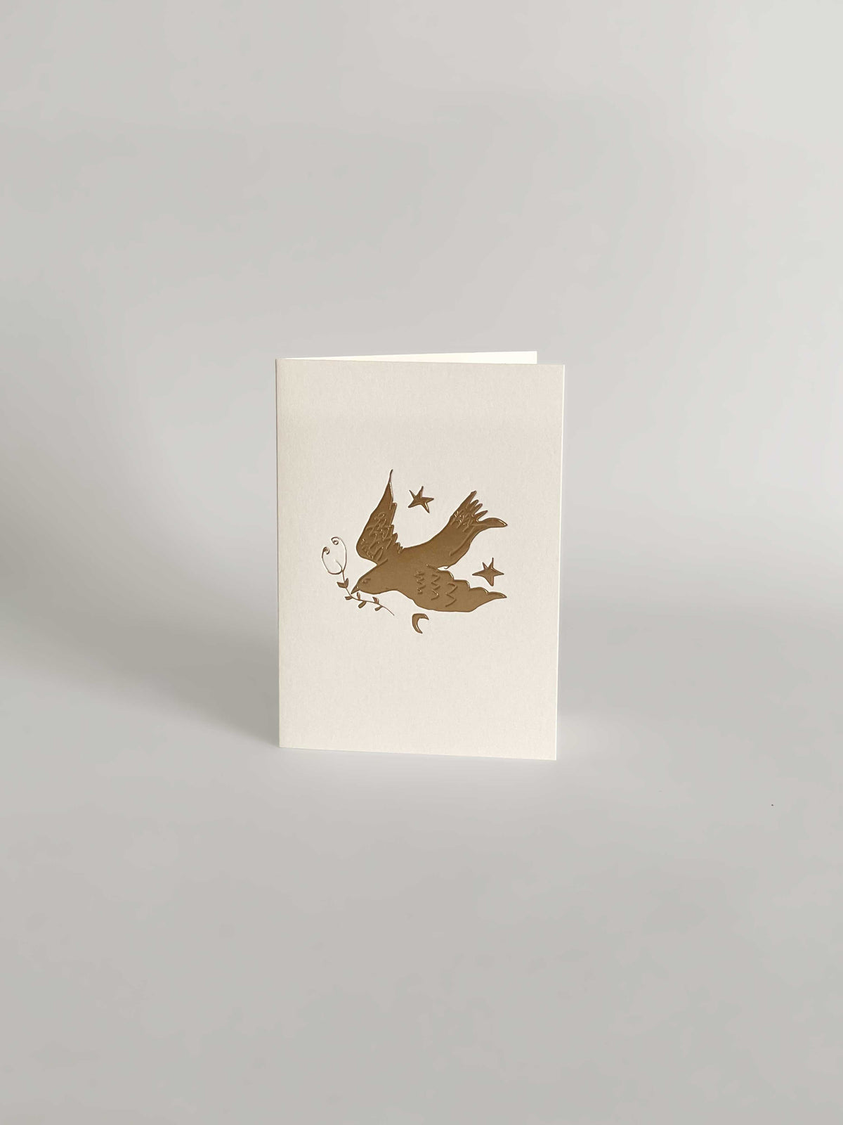 Gold Embossed Dove in the Stars Keepsake Card | A6