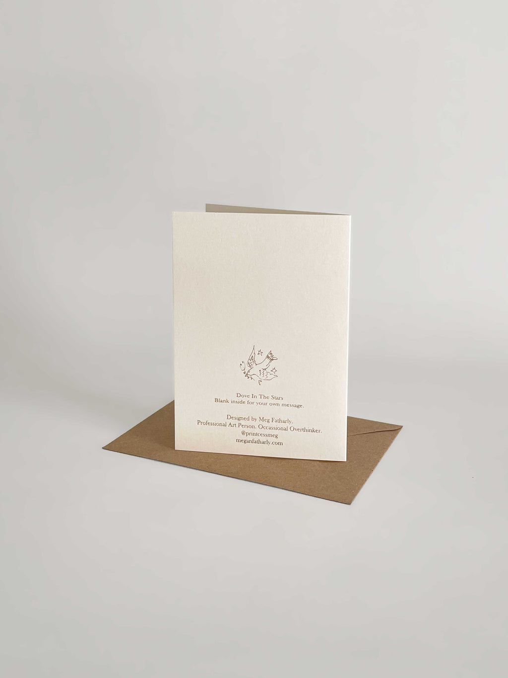Gold Embossed Dove in the Stars Keepsake Card | A6