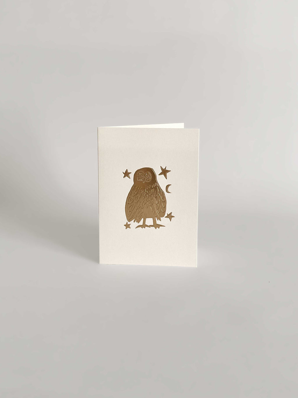 Gold Embossed Owl & Stars Keepsake Card | A6