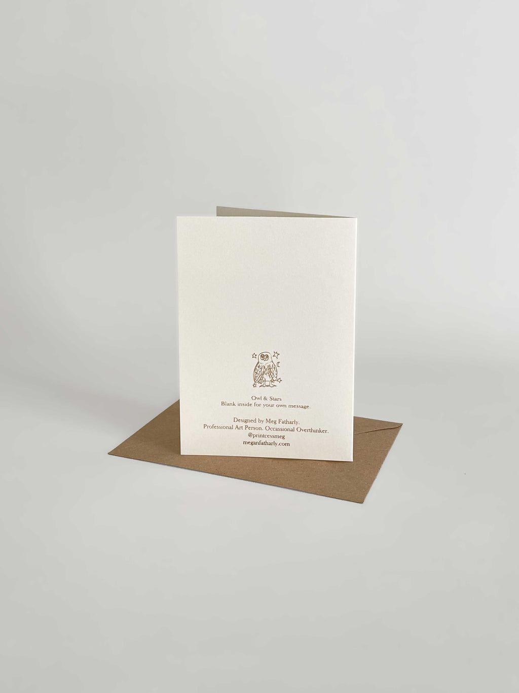 Gold Embossed Owl & Stars Keepsake Card | A6