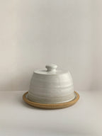 White Speckle Handmade Ceramic Butter Dish with Lid | 16.5cm
