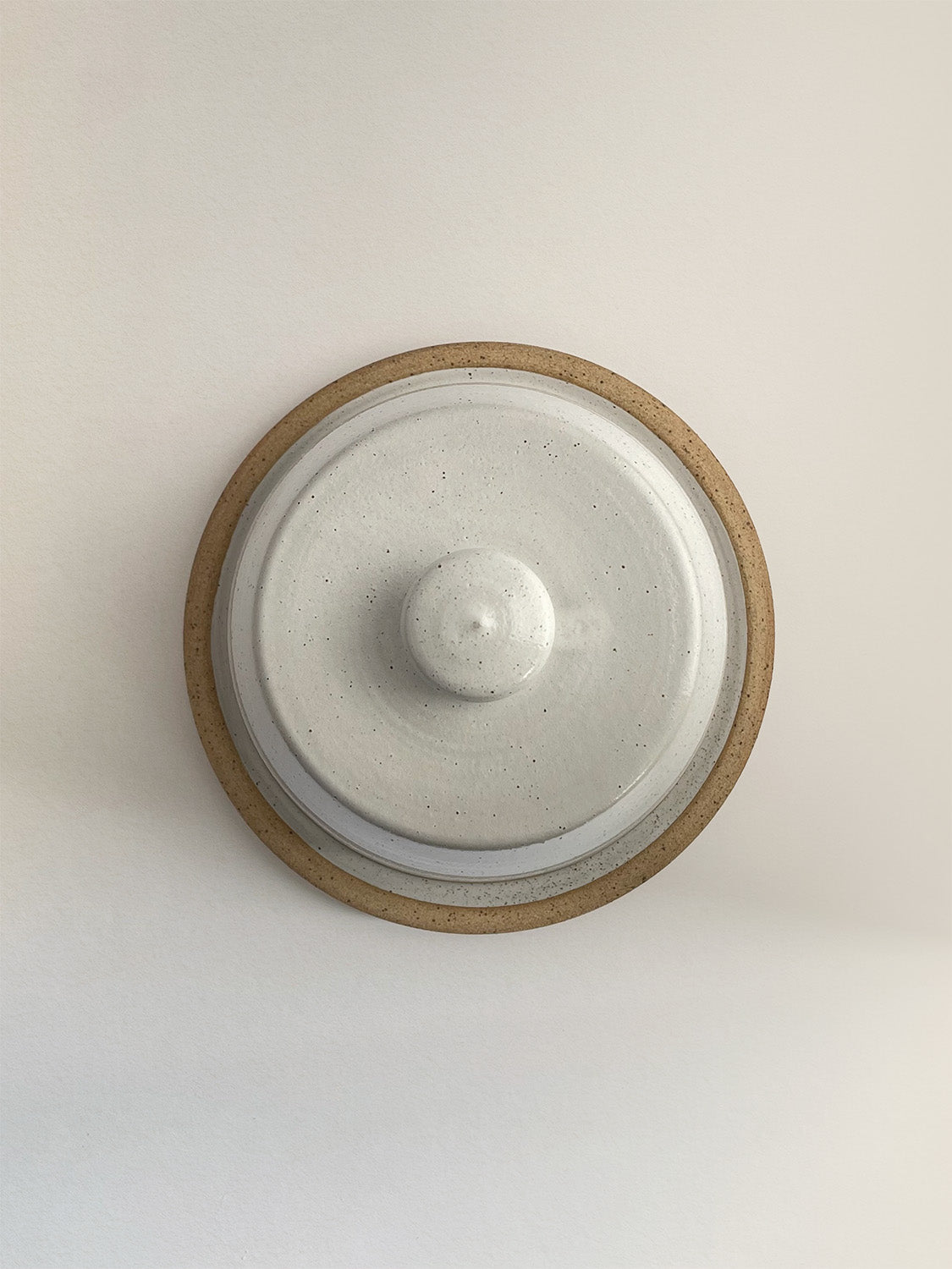 White Speckle Handmade Ceramic Butter Dish with Lid | 16.5cm