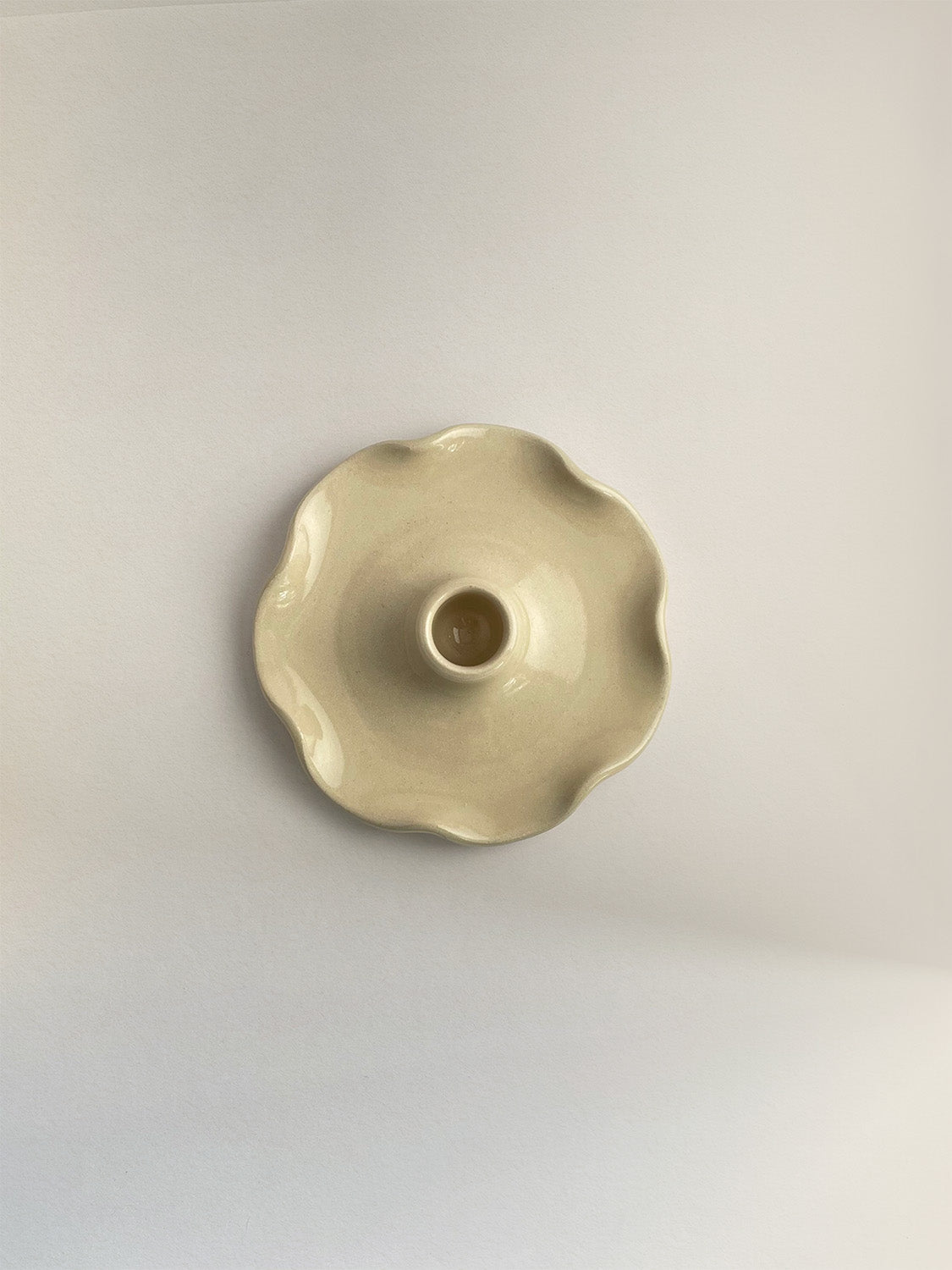 Handmade Ceramic Frilly Candle Holder | 13cm