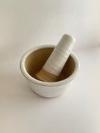 White Speckle Handmade Ceramic Pestle & Mortar | 11cm