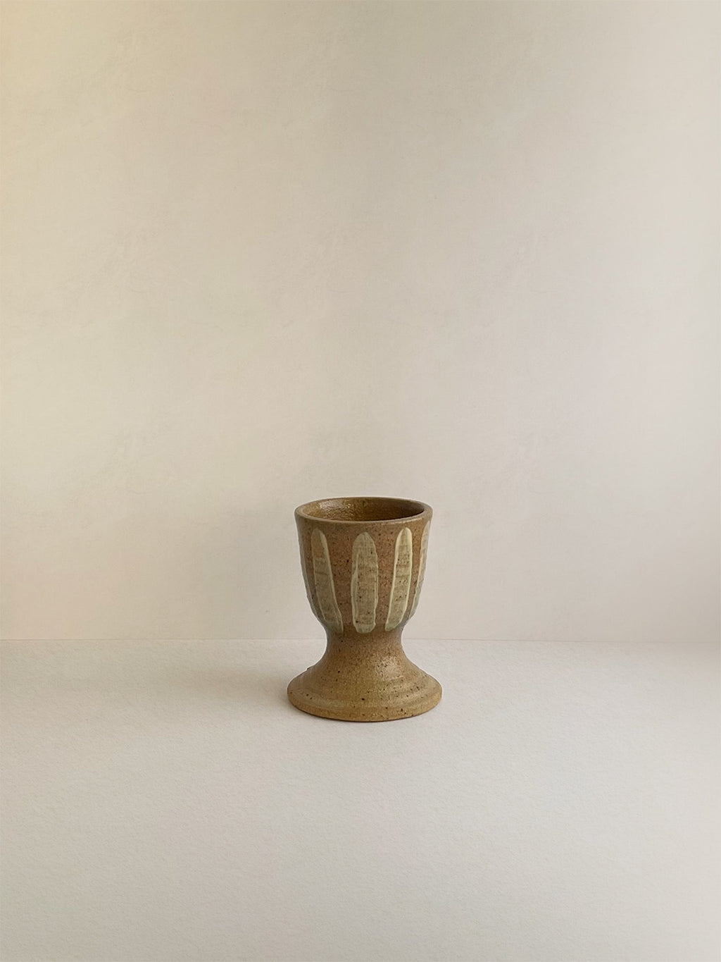 Handmade Ceramic Striped Egg Cup | 7cm