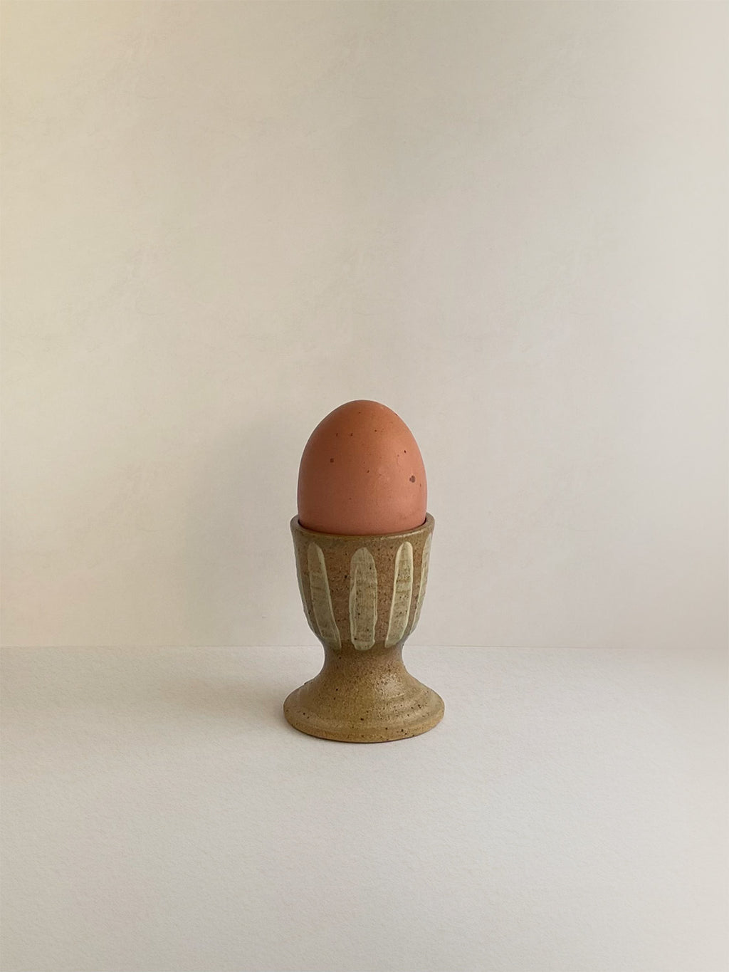 Handmade Ceramic Striped Egg Cup | 7cm