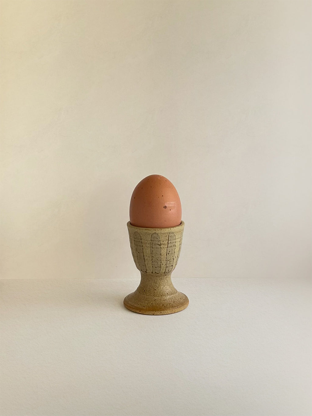 Handmade Ceramic Striped Egg Cup | 7cm