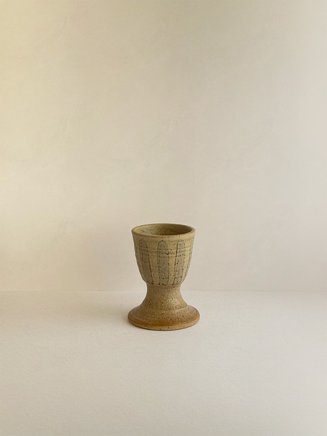 Handmade Ceramic Striped Egg Cup | 7cm