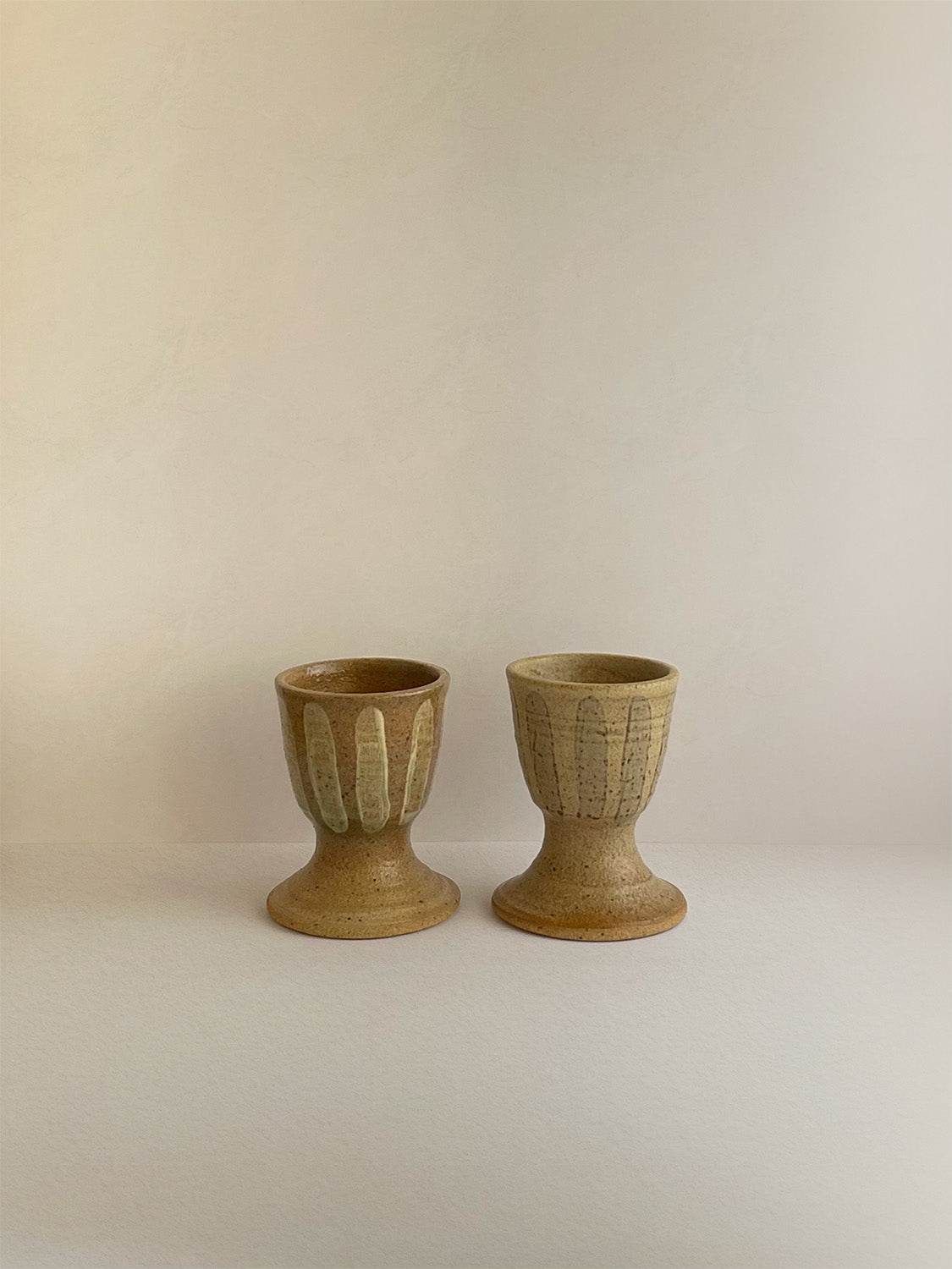 Handmade Ceramic Striped Egg Cup | 7cm