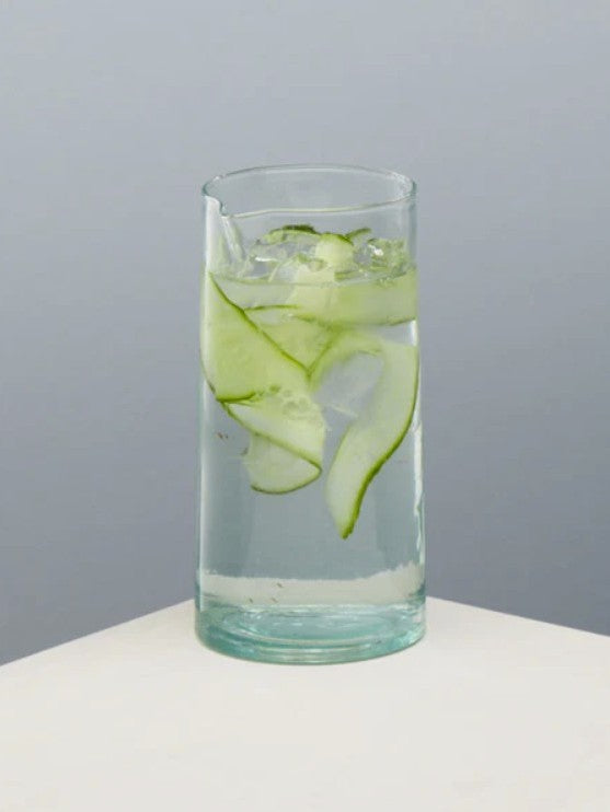 Handmade Recycled Glass Straight Carafe | 1 litre