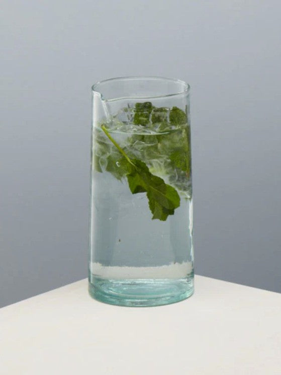 Handmade Recycled Glass Straight Carafe | 1 litre