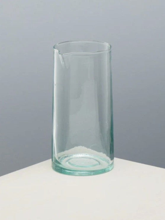 Handmade Recycled Glass Straight Carafe | 1 litre