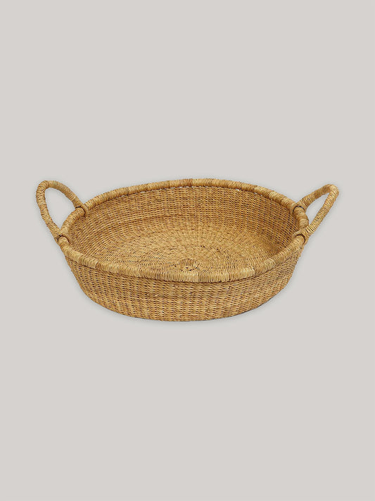 Handwoven Round Tray with Handles | 44cm