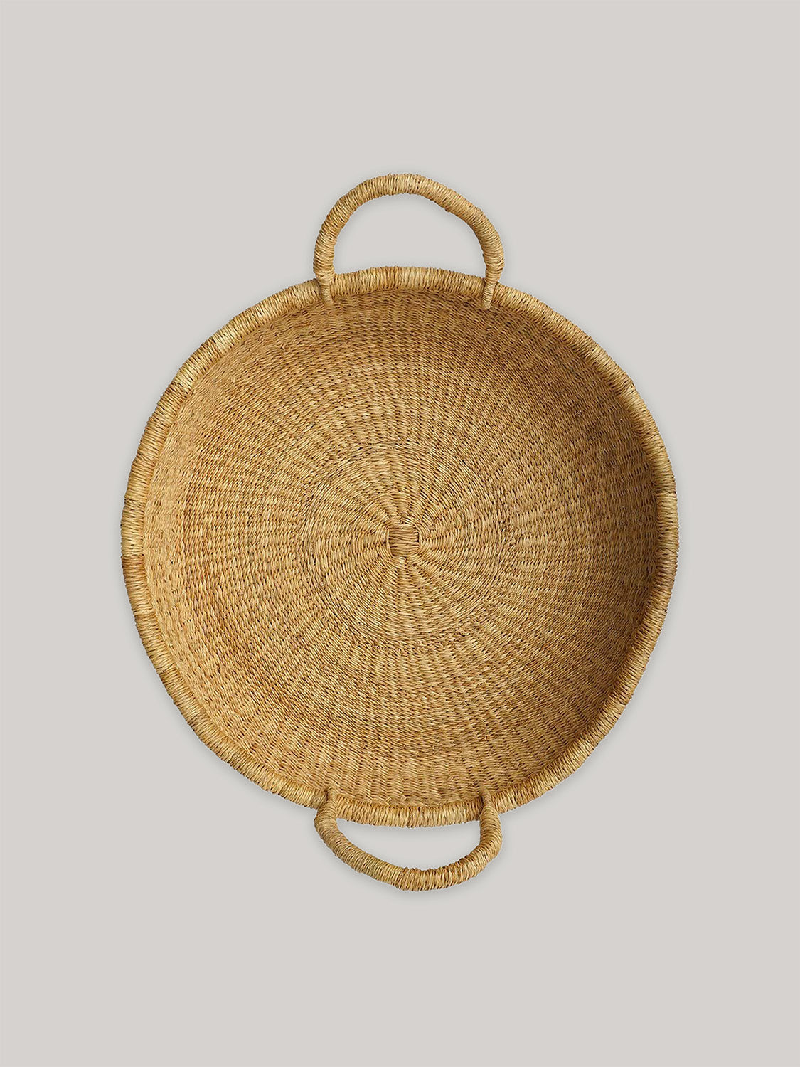 Handwoven Round Tray with Handles | 44cm