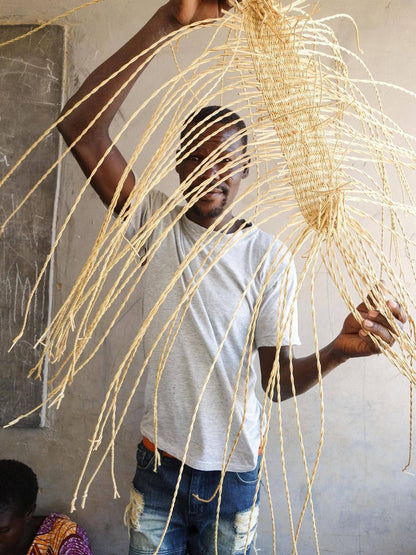 Handwoven Round Tray with Handles | 44cm