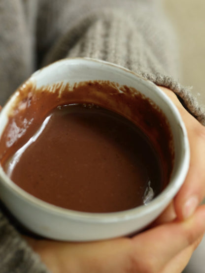 Hot chocolate in a mug.