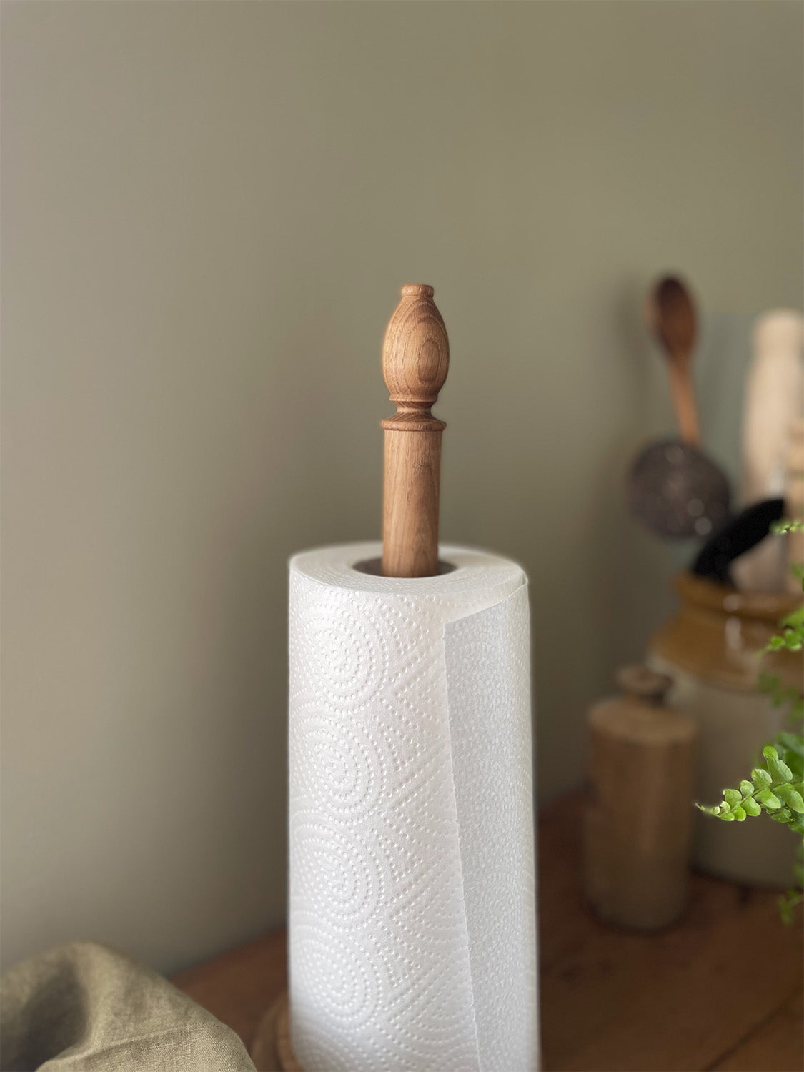 Oak Kitchen Roll Holder