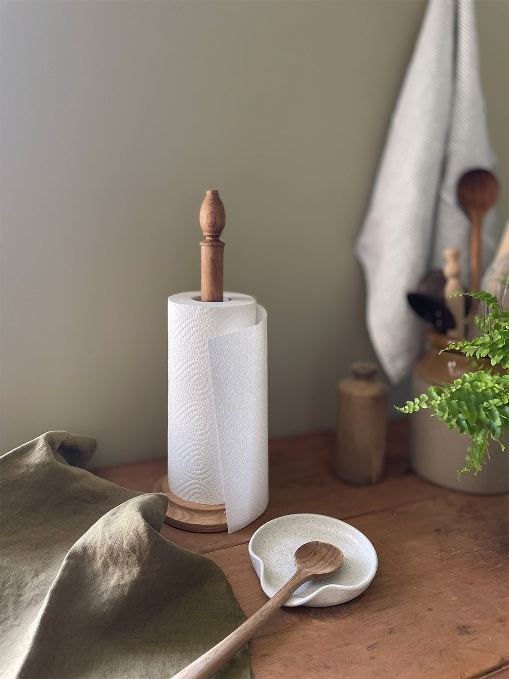 Oak Kitchen Roll Holder