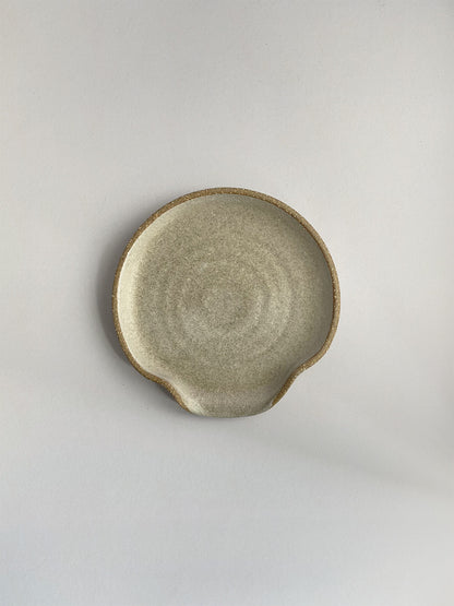 Mushroom ceramic spoon rest - top.