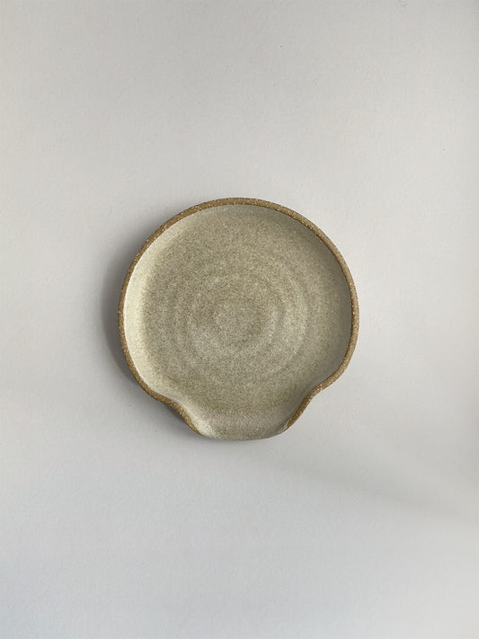 Mushroom ceramic spoon rest - top.