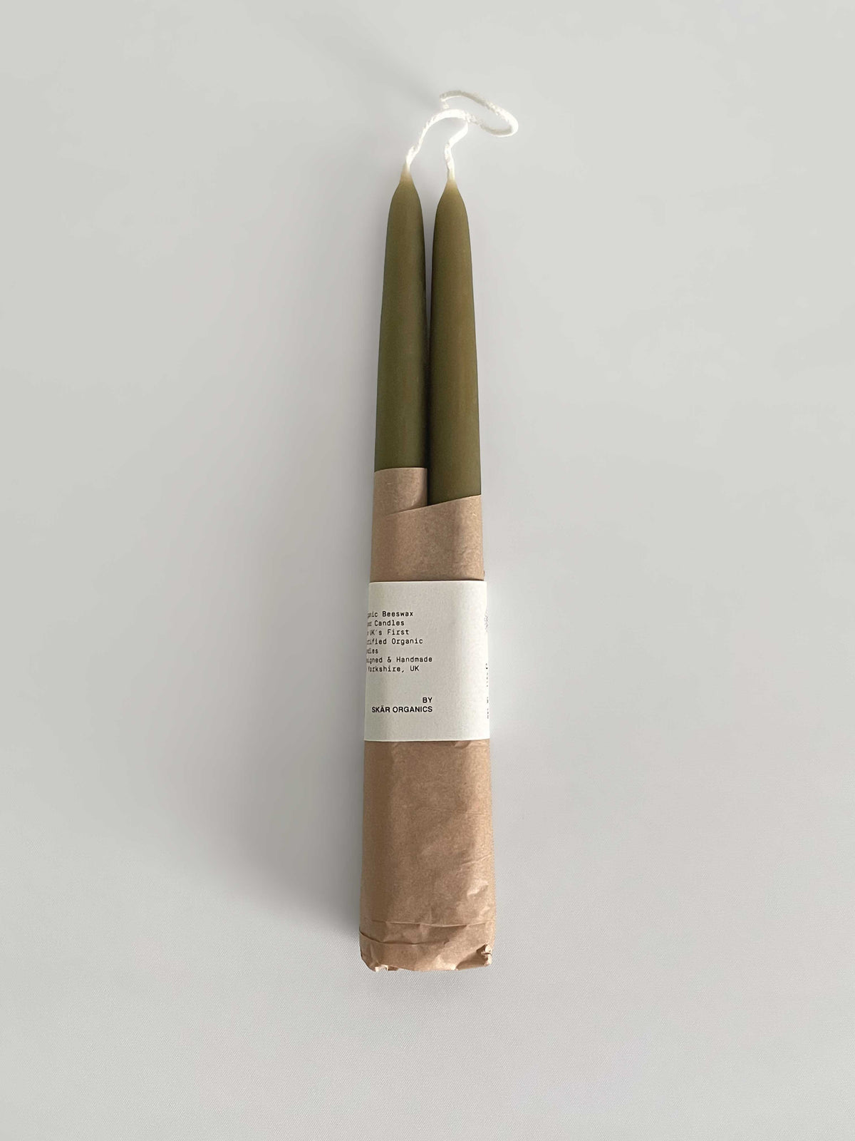 Organic Beeswax Hand-dipped Taper Candles, Pair | 25cm