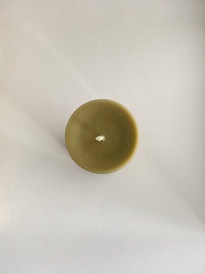 Organic Beeswax & Green Tea Hand-poured Pillar Candle | 14cm