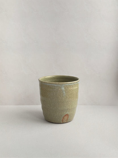 Sea Green ceramic coffee cup - front.