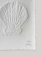 Shell hand-embossed artwork - detail.