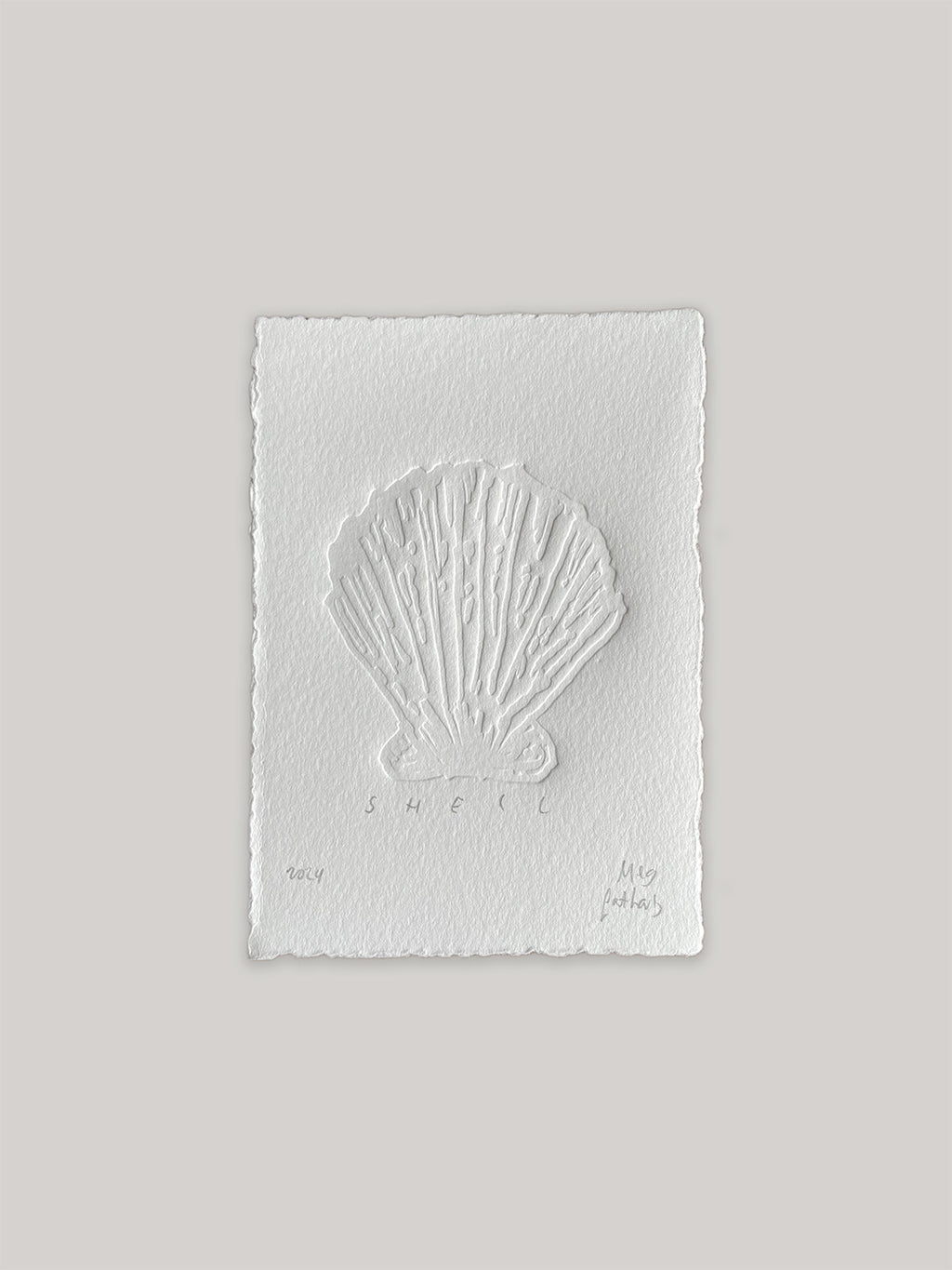 Shell hand-embossed artwork - front.