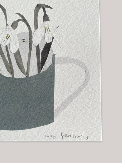 Limited Edition Snowdrop Collage Print